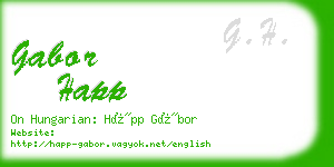 gabor happ business card